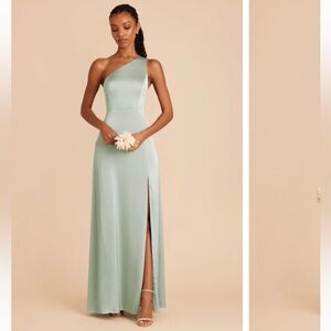Birdy Grey Asymmetrical One Shoulder Green Gown